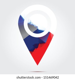 Glossy colorful Czech map application point label symbol 
