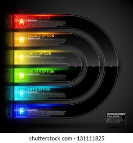 Glossy colorful design template. Can be used for infographics, banners or website layout.