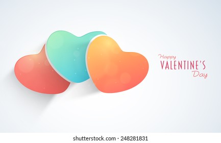 Glossy colorful hearts for Happy Valentine's Day celebration.