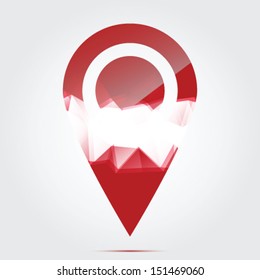 Glossy colorful Latvia map application point label symbol 