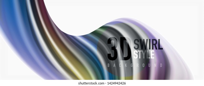 Glossy colorful liquid waves abstract background,, modern techno lines. Vector stripes, motion concept