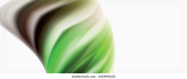 Olas líquidas brillantes y coloridas de fondo abstracto, líneas tecnológicas modernas. Bandas vectoriales, concepto de movimiento
