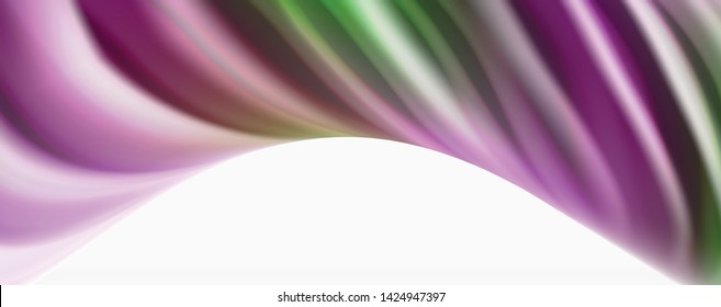 Glossy colorful liquid waves abstract background,, modern techno lines. Vector stripes, motion concept