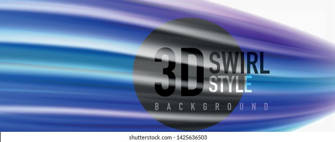 Glossy colorful liquid waves abstract background,, modern techno lines. Vector stripes, motion concept