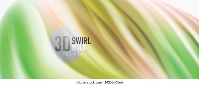 Glossy colorful liquid waves abstract background,, modern techno lines. Vector stripes, motion concept