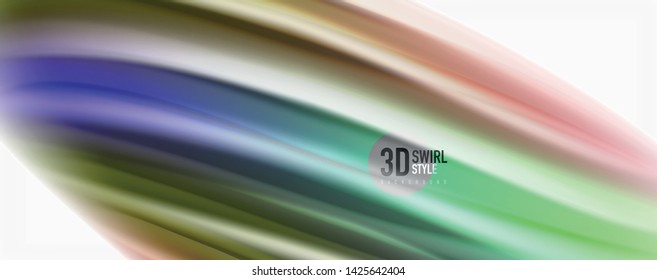 Glossy colorful liquid waves abstract background,, modern techno lines. Vector stripes, motion concept