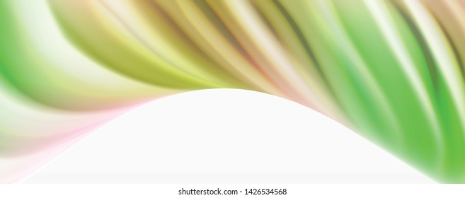 Glossy colorful liquid waves abstract background,, modern techno lines. Vector stripes, motion concept