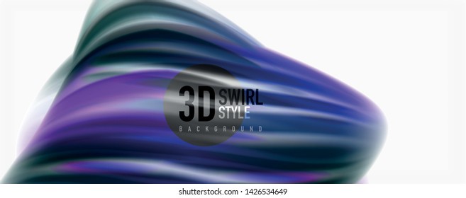 Glossy colorful liquid waves abstract background,, modern techno lines. Vector stripes, motion concept