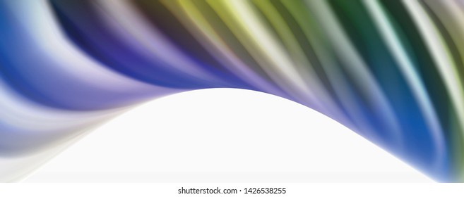 Glossy colorful liquid waves abstract background,, modern techno lines. Vector stripes, motion concept
