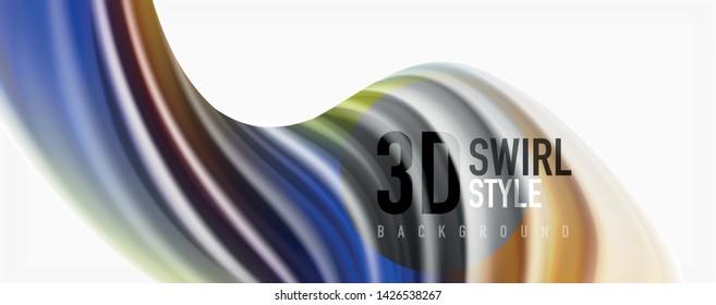 Glossy colorful liquid waves abstract background,, modern techno lines. Vector stripes, motion concept