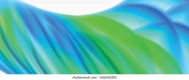 Glossy colorful liquid waves abstract background,, modern techno lines. Vector stripes, motion concept