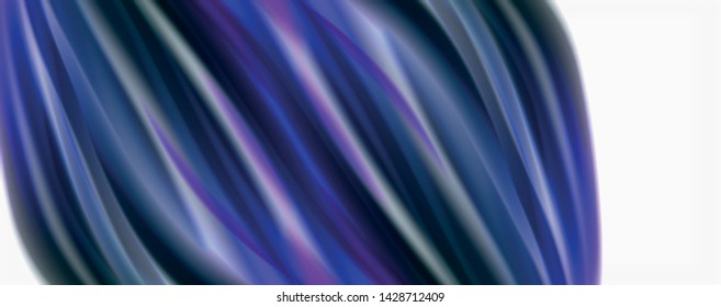 Glossy colorful liquid waves abstract background,, modern techno lines. Vector stripes, motion concept