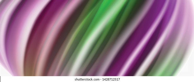 Glossy colorful liquid waves abstract background,, modern techno lines. Vector stripes, motion concept