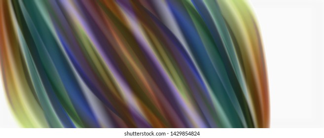 Glossy colorful liquid waves abstract background,, modern techno lines. Vector stripes, motion concept