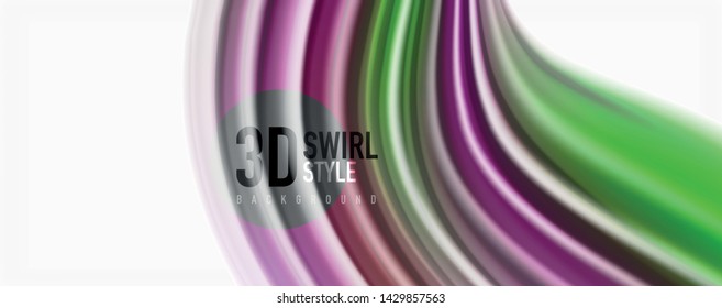 Glossy colorful liquid waves abstract background,, modern techno lines. Vector stripes, motion concept