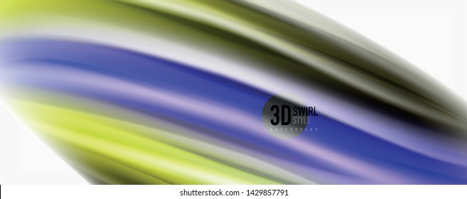 Olas líquidas brillantes y coloridas de fondo abstracto, líneas tecnológicas modernas. Bandas vectoriales, concepto de movimiento