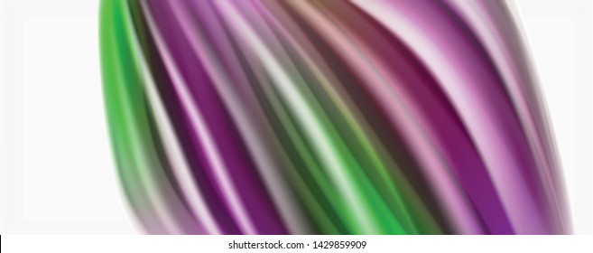 Glossy colorful liquid waves abstract background,, modern techno lines. Vector stripes, motion concept