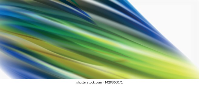 Olas líquidas brillantes y coloridas de fondo abstracto, líneas tecnológicas modernas. Bandas vectoriales, concepto de movimiento