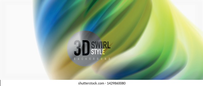 Glossy colorful liquid waves abstract background,, modern techno lines. Vector stripes, motion concept