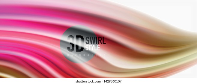 Glossy colorful liquid waves abstract background,, modern techno lines. Vector stripes, motion concept