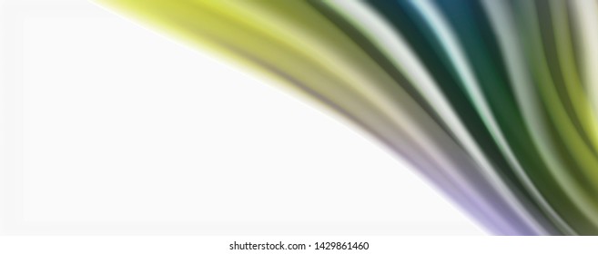 Glossy colorful liquid waves abstract background,, modern techno lines. Vector stripes, motion concept