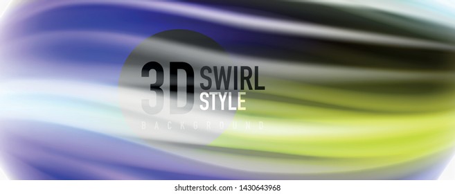 Glossy colorful liquid waves abstract background,, modern techno lines. Vector stripes, motion concept