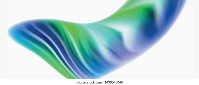 Glossy colorful liquid waves abstract background,, modern techno lines. Vector stripes, motion concept
