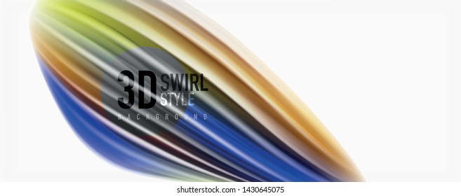 Glossy colorful liquid waves abstract background,, modern techno lines. Vector stripes, motion concept