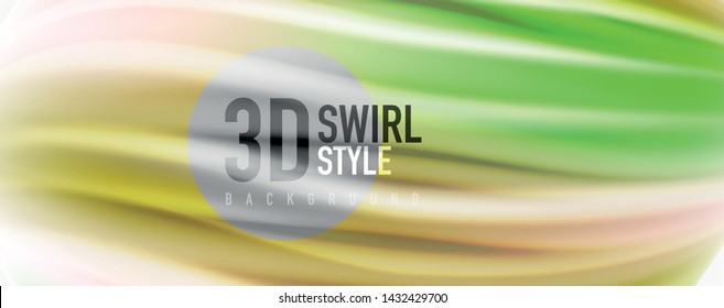 Glossy colorful liquid waves abstract background,, modern techno lines. Vector stripes, motion concept