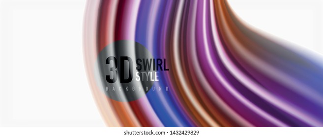 Glossy colorful liquid waves abstract background,, modern techno lines. Vector stripes, motion concept
