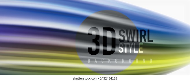 Glossy colorful liquid waves abstract background,, modern techno lines. Vector stripes, motion concept