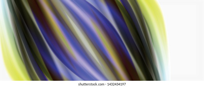 Glossy colorful liquid waves abstract background,, modern techno lines. Vector stripes, motion concept