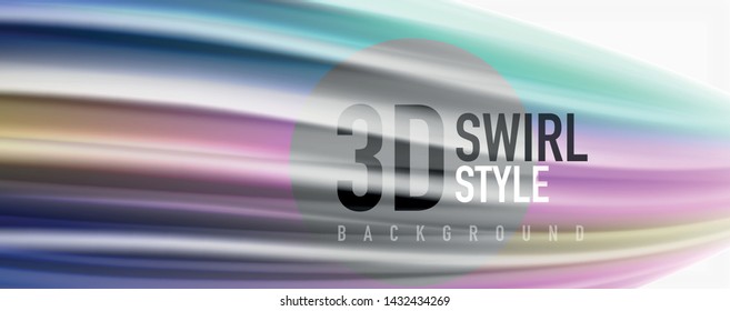 Glossy colorful liquid waves abstract background,, modern techno lines. Vector stripes, motion concept