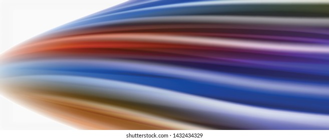 Glossy colorful liquid waves abstract background,, modern techno lines. Vector stripes, motion concept