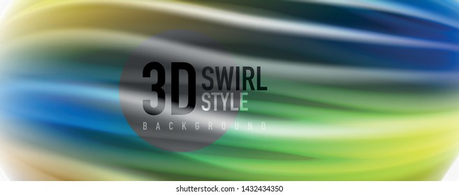 Glossy colorful liquid waves abstract background,, modern techno lines. Vector stripes, motion concept