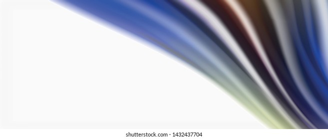 Olas líquidas brillantes y coloridas de fondo abstracto, líneas tecnológicas modernas. Bandas vectoriales, concepto de movimiento