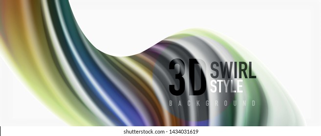 Glossy colorful liquid waves abstract background,, modern techno lines. Vector stripes, motion concept