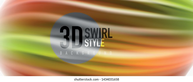 Glossy colorful liquid waves abstract background,, modern techno lines. Vector stripes, motion concept
