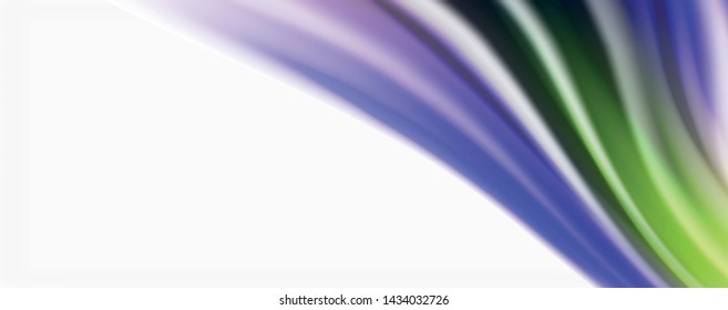 Glossy colorful liquid waves abstract background,, modern techno lines. Vector stripes, motion concept