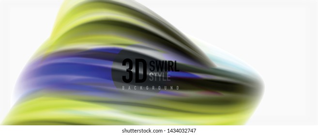 Glossy colorful liquid waves abstract background,, modern techno lines. Vector stripes, motion concept