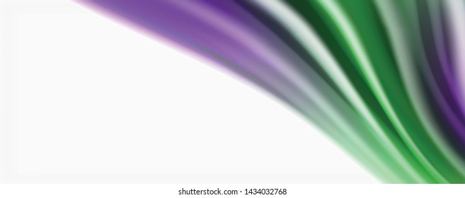 Glossy colorful liquid waves abstract background,, modern techno lines. Vector stripes, motion concept