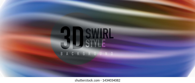 Glossy colorful liquid waves abstract background,, modern techno lines. Vector stripes, motion concept