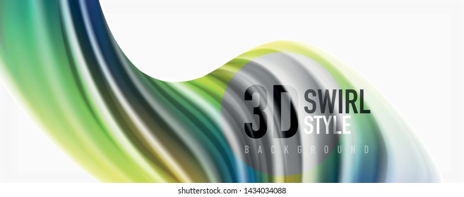 Glossy colorful liquid waves abstract background,, modern techno lines. Vector stripes, motion concept