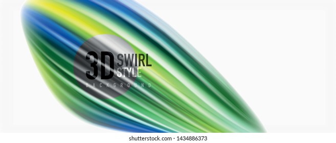 Glossy colorful liquid waves abstract background,, modern techno lines. Vector stripes, motion concept