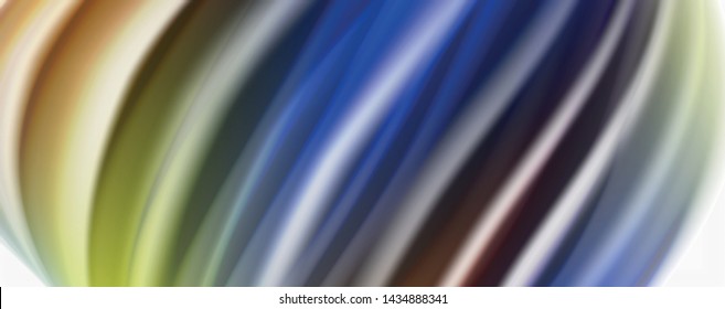 Glossy colorful liquid waves abstract background,, modern techno lines. Vector stripes, motion concept