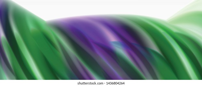Glossy colorful liquid waves abstract background,, modern techno lines. Vector stripes, motion concept