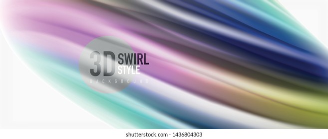 Olas líquidas brillantes y coloridas de fondo abstracto, líneas tecnológicas modernas. Bandas vectoriales, concepto de movimiento