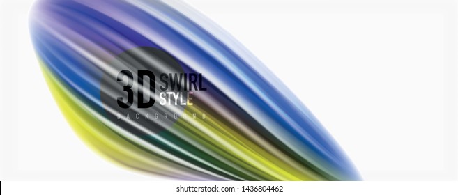 Glossy colorful liquid waves abstract background,, modern techno lines. Vector stripes, motion concept