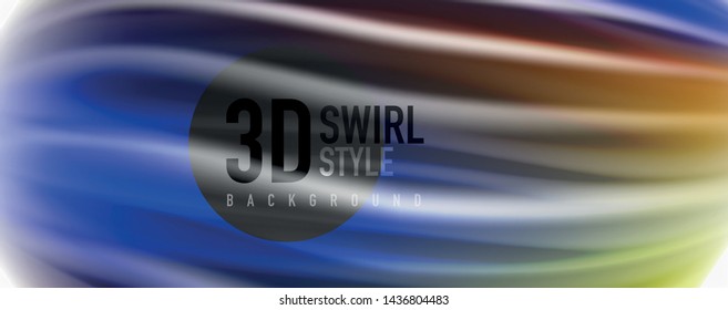 Glossy colorful liquid waves abstract background,, modern techno lines. Vector stripes, motion concept