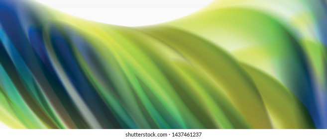Glossy colorful liquid waves abstract background,, modern techno lines. Vector stripes, motion concept
